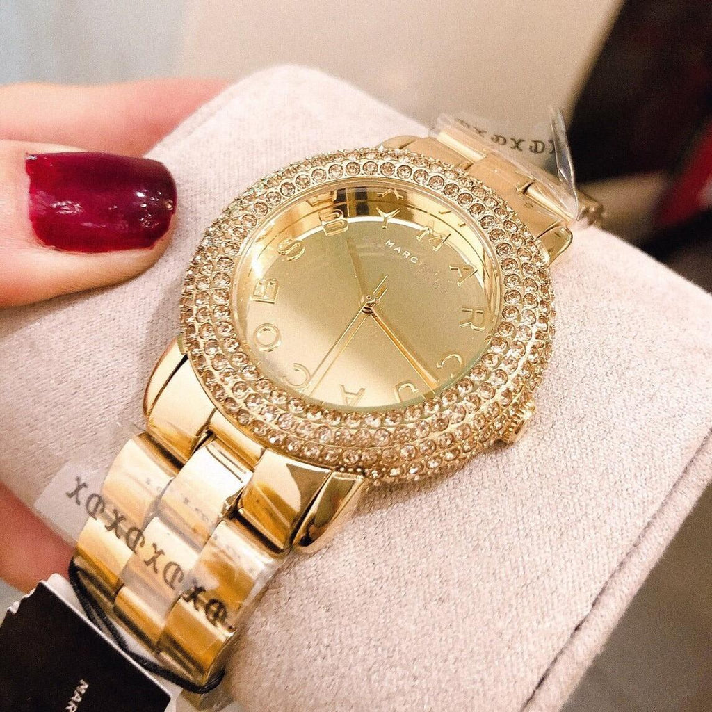 Marc Jacobs Marci Gold Dial Gold Steel Strap Watch for Women - MBM3191