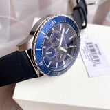 Michael Kors Cunningham Multifunction Blue Dial Black Rubber Strap Watch For Men - MK7160