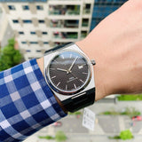 Tissot PRX Powermatic 80 Black Dial Black Leather Strap Watch for Men - T137.407.16.051.00