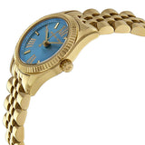 Michael Kors Lexington Quartz Blue Dial Gold Steel Strap Watch For Women - MK3271