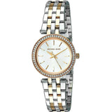Michael Kors Darci White Dial Two Tone Steel Strap Watch for Women - MK3323