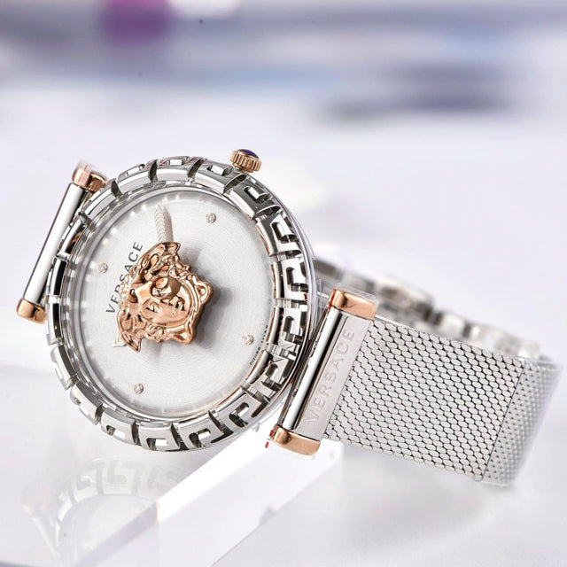 Versace Palazzo Empire Silver Dial Silver Mesh Bracelet Watch for Women - VEDV00419