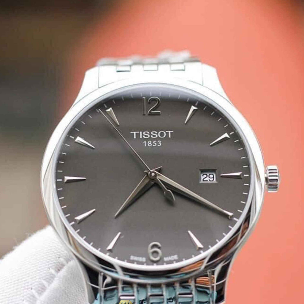 Tissot T Classic Tradition Grey Dial Silver Steel Strap Watch For Men - T063.610.11.067.00