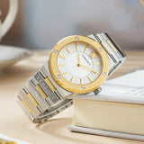 Versace Hellenyium Green Dial Two Tone Steel Strap Watch for Women - VEVH00620