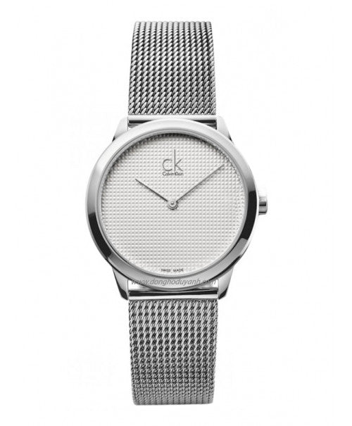 Calvin Klein Minimal White Dial Silver Mesh Bracelet Watch for Women - K3M2212Y