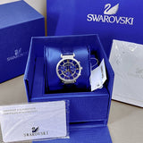 Swarovski Passage Chrono Crystal Blue Dial Blue Leather Strap Watch for Women - 5580342