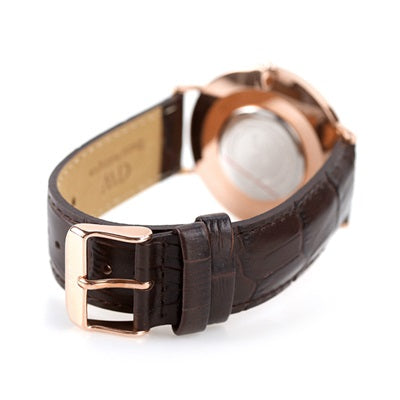 Daniel Wellington Classic York White Dial Brown Leather Strap Watch For Men - DW00100011