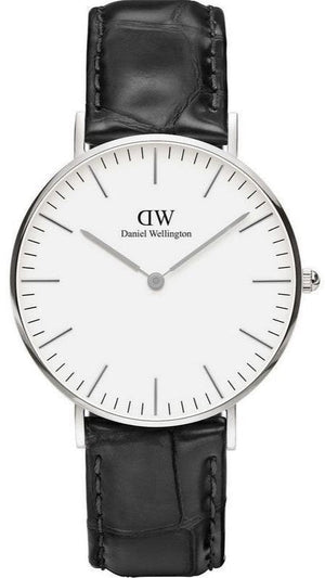 Daniel Wellington Classic Reading White Dial Black Leather Strap Watch For Women - DW00100058