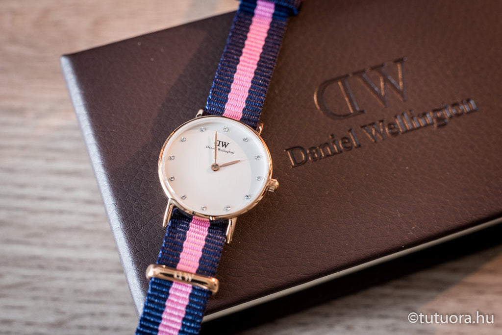 Daniel Wellington Classy Winchester White Dial Two Tone NATO Strap Watch For Women - DW00100065