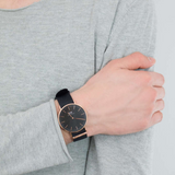 Daniel Wellington Classic Cornwall Black Dial Black Nylon Strap Watch For Women - DW00100148