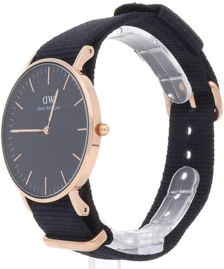 Daniel Wellington Classic Cornwall Black Dial Black NATO Strap Watch For Women - DW00100150