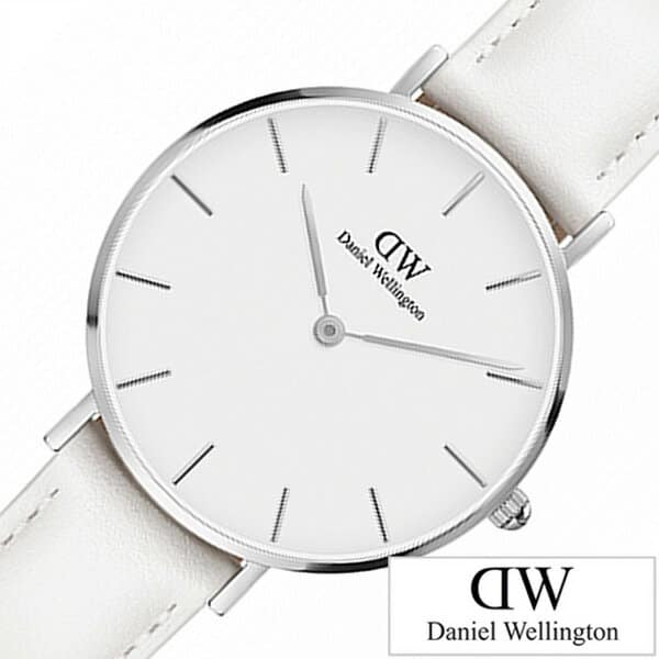 Daniel Wellington Petite Bondi White Dial White Leather Strap Watch For Women - DW00100190