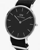 Daniel Wellington Petite Cornwall Black Dial Black Nylon Strap Watch For Women - DW00100248