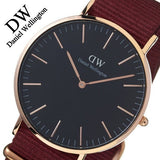 Daniel Wellington Classic Roselyn Black Dial Maroon Nylon Strap Watch For Women - DW00100269