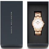 Daniel Wellington Iconic Link White Dial Gold Steel Strap Watch For Men - DW00100343