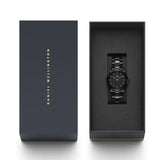 Daniel Wellington Iconic Link Ceramic Black Dial Black Steel Strap Watch For Women - DW00100415