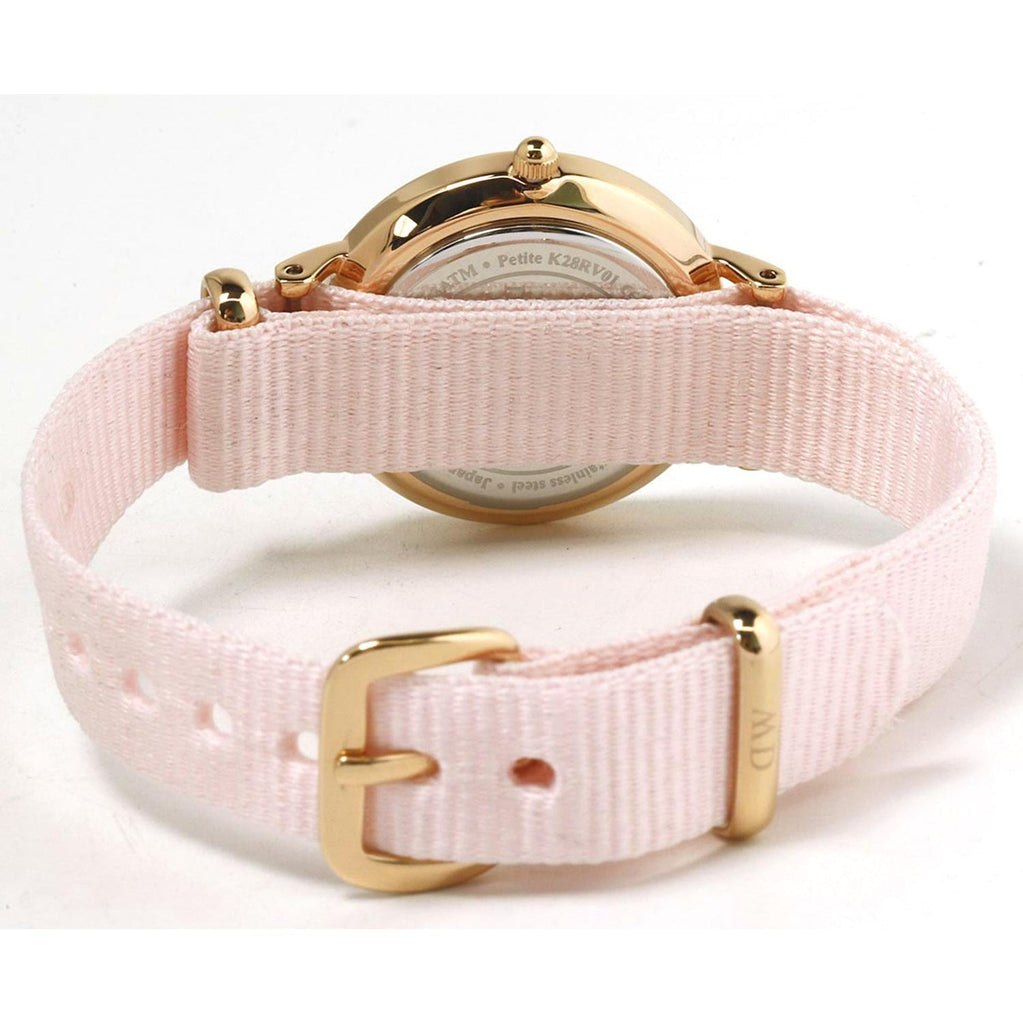 Daniel Wellington Petite Mother of Pearl Pink Dial Pink Nylon Strap Watch For Women - DW00100512