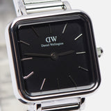 Daniel Wellington Quadro Studio Black Dial Silver Mesh Strap Watch For Women - DW00100522