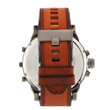 Diesel Mr Daddy Chronograph Grey Dial Brown Leather Strap Watch For Men - DZ7413