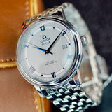 Omega De Ville Prestige Co-Axial Rhodium Silver Dial Silver Steel Strap Watch for Men - 424.10.40.20.02.001