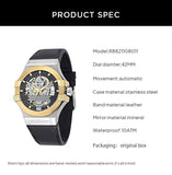 Maserati Potenza Automatic Skeleton Dial Black Leather Strap Watch For Men - R8821108011