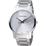 Calvin Klein City Chronograph Silver Dial Silver Steel Strap Watch for Men - K2G2G14X
