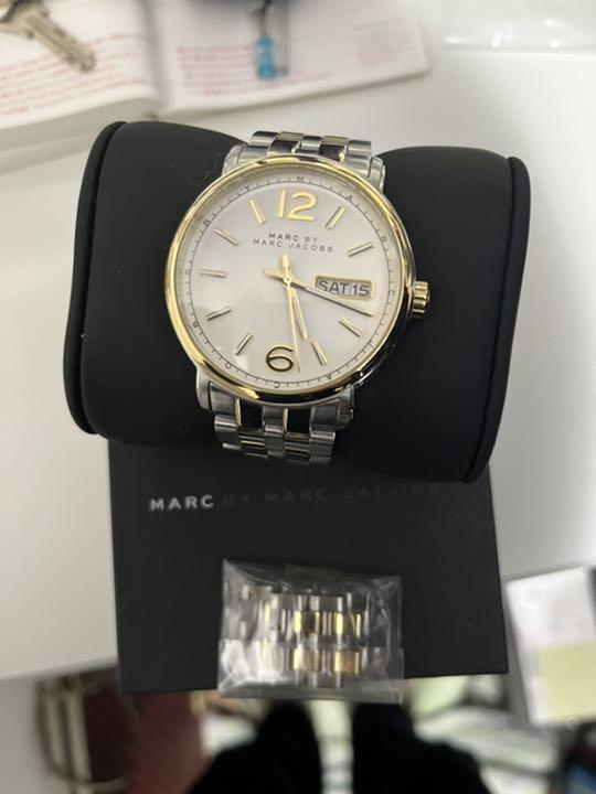 Marc Jacobs Fergus White Dial Two Tone Steel Strap Watch for Men - MBM5079