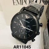 Emporio Armani Luigi Chronograph Black Dial Black Steep Strap Watch For Men - AR11045