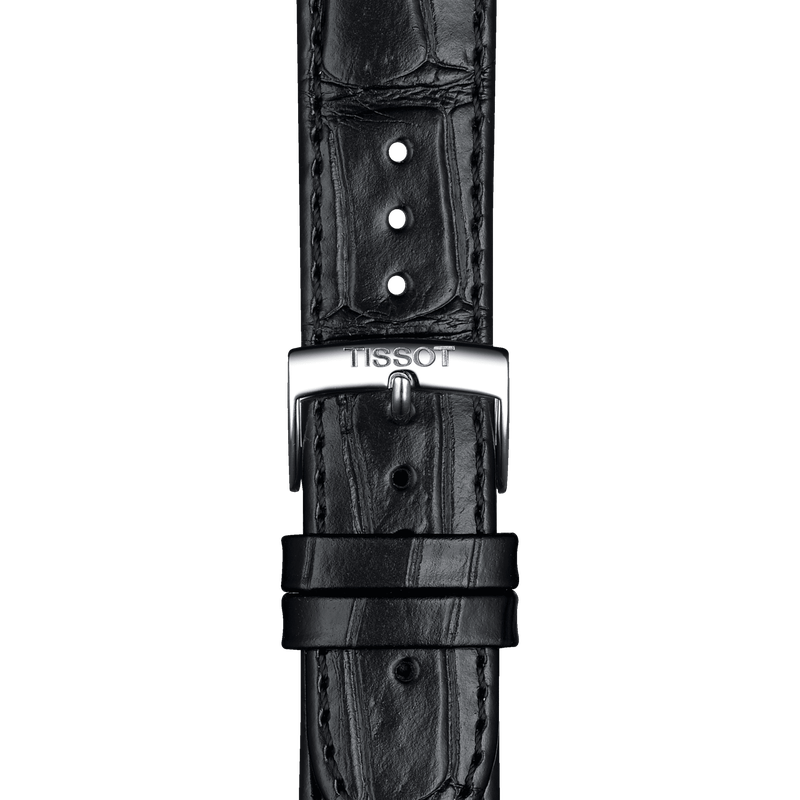 Tissot Carson Premium Silver Dial Black Leather Strap Watch For Men - T122.410.16.033.00