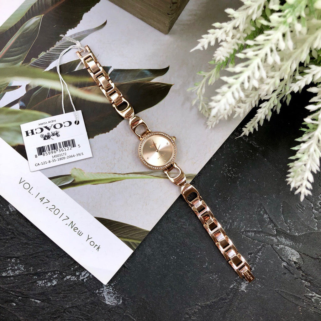 Coach Park Signature Rose Gold Dial Rose Gold Steel Strap Watch for Women - 14503172