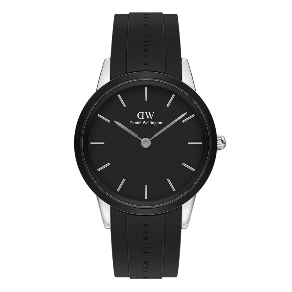 Daniel Wellington Iconic Motion Black Dial Black Rubber Strap Watch For Men - DW00100425