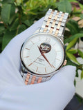 Tissot Tradition Powermatic 80 Open Heart Silver Dial Two Tone Steel Strap Watch For Men - T063.907.22.038.01