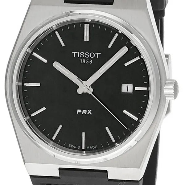 Tissot PRX Black Dial Black Rubber Strap Watch For Men - T137.410.17.051.00