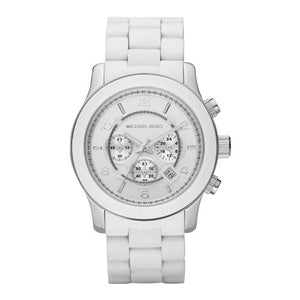 Michael Kors Oversize White Dial White Steel Strap Watch for Men - MK8108