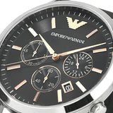 Emporio Armani Giovanni Analog Black Dial Black Leather Strap Watch For Men - AR11431