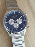 Hugo Boss Pioneer Blue Dial Silver Steel Strap Watch for Men - 1513713