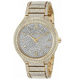 Michael Kors Kerry Crystals Gold Dial Gold Steel Strap Watch For Women - MK3360