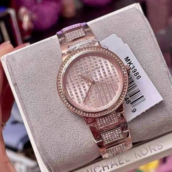 Michael Kors Gabbi Rose Gold Dial Rose Gold Steel Strap Watch For Women - MK3986