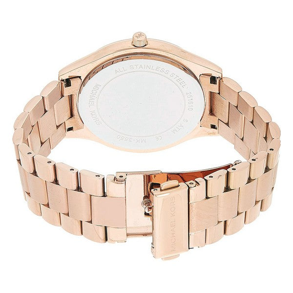 Michael Kors Runway Pink Dial Rose Gold Steel Strap Watch for Women - MK3550