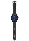 Emporio Armani Luigi Analog Blue Dial Black Leather Strap Watch For Men - AR11351