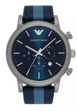 Emporio Armani Luigi Chronograph Quartz Blue Dial Blue Nylon Strap Watch For Men - AR1949