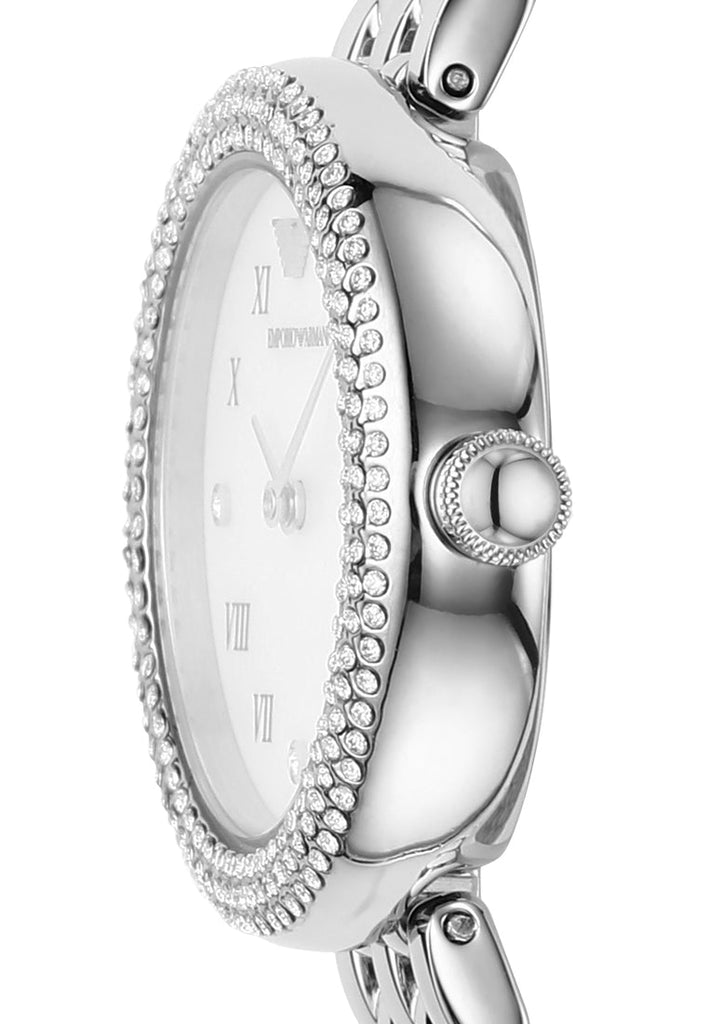 Emporio Armani Rosa Quartz White Dial Silver Steel Strap Watch For Women - AR11354