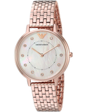 Emporio Armani Dress Quartz Rose Gold Dial Rose Gold Steel Strap Watch For Women - AR11062