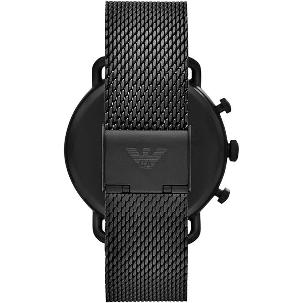 Emporio Armani Aviator Chronograph Black Dial Black Mesh Bracelet Watch For Men - AR11264