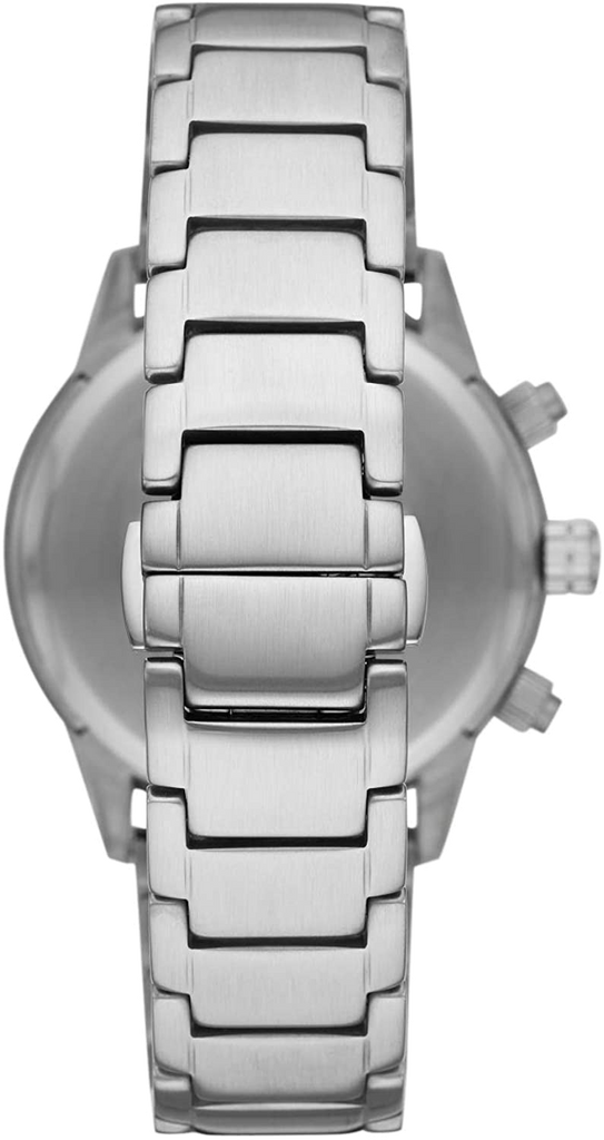 Emporio Armani Mario Chronograph Blue Dial Silver Steel Strap Watch For Men - AR11306