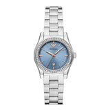 Emporio Armani Federica Three-Hand Date Blue Dial Silver Steel Strap Watch For Women - AR11593