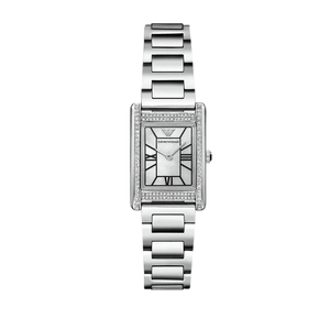 Emporio Armani Empire Mother of Pearl Dial Silver Steel Strap Watch For Women - AR11625