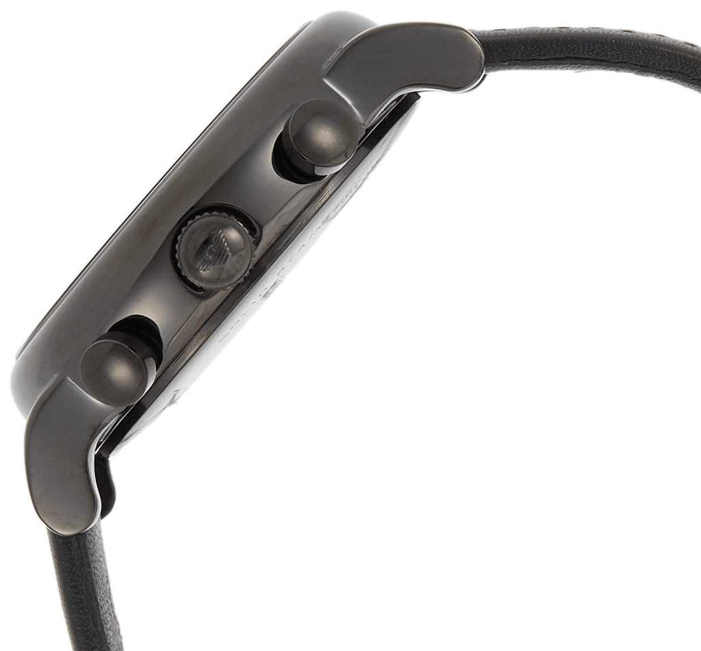 Emporio Armani Luigi Chronograph Black Dial Black Leather Strap Watch For Men - AR1737