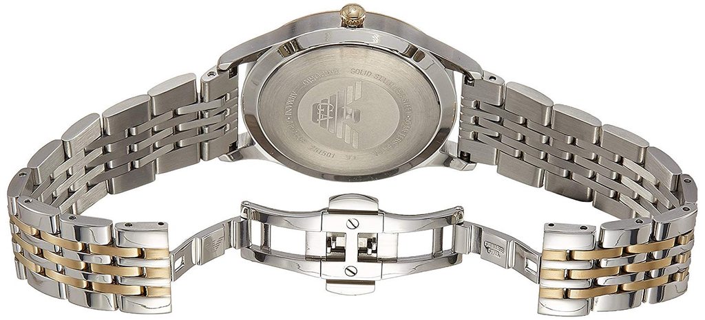 Emporio Armani Classic Quartz Blue Dial Two Tone Steel Strap Watch For Men - AR1868