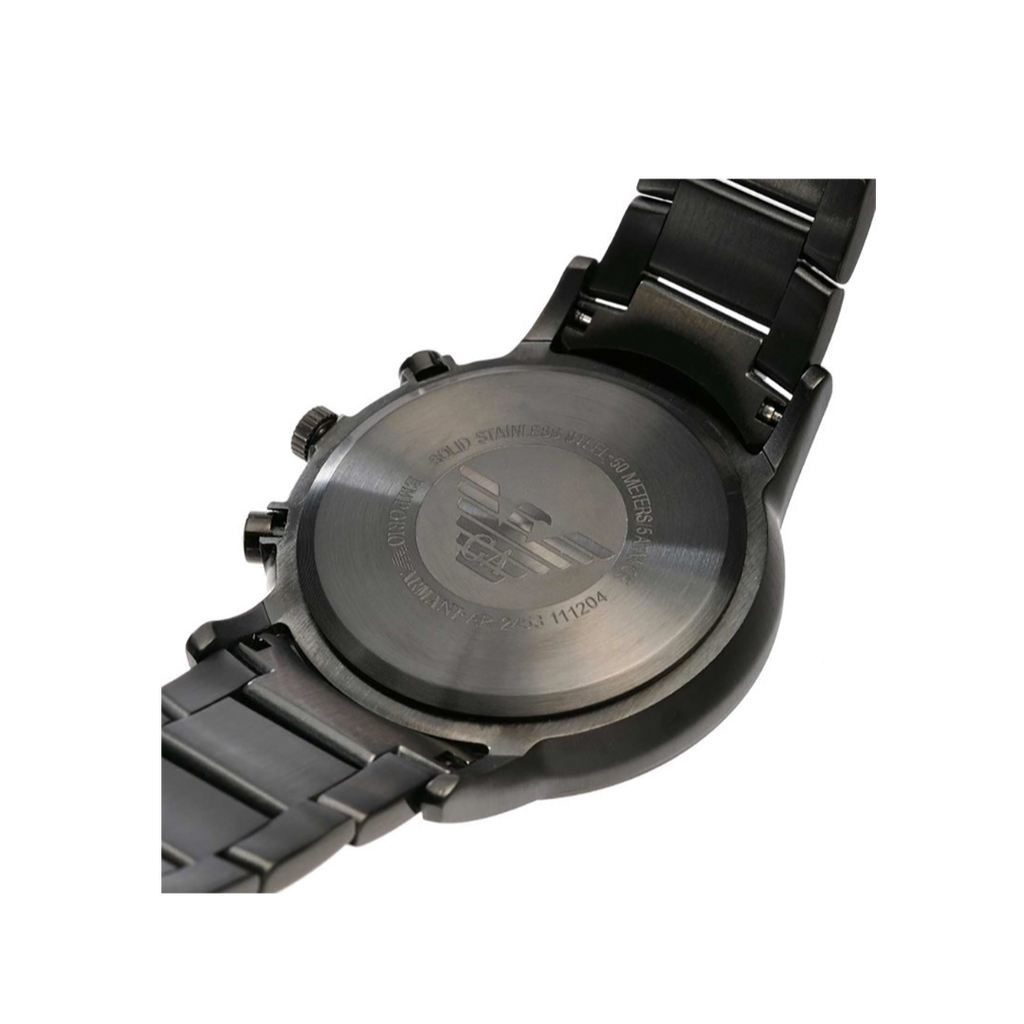 Emporio Armani Classic Chronograph Black Dial Black Stainless Steel Strap Watch For Men - AR2453